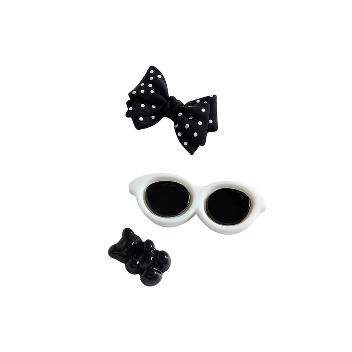 Черно-белый бант солнцезащитные очки шлепанцы смола гаджет diy сливочный клей водяной стакан для холодильника наклейки для...