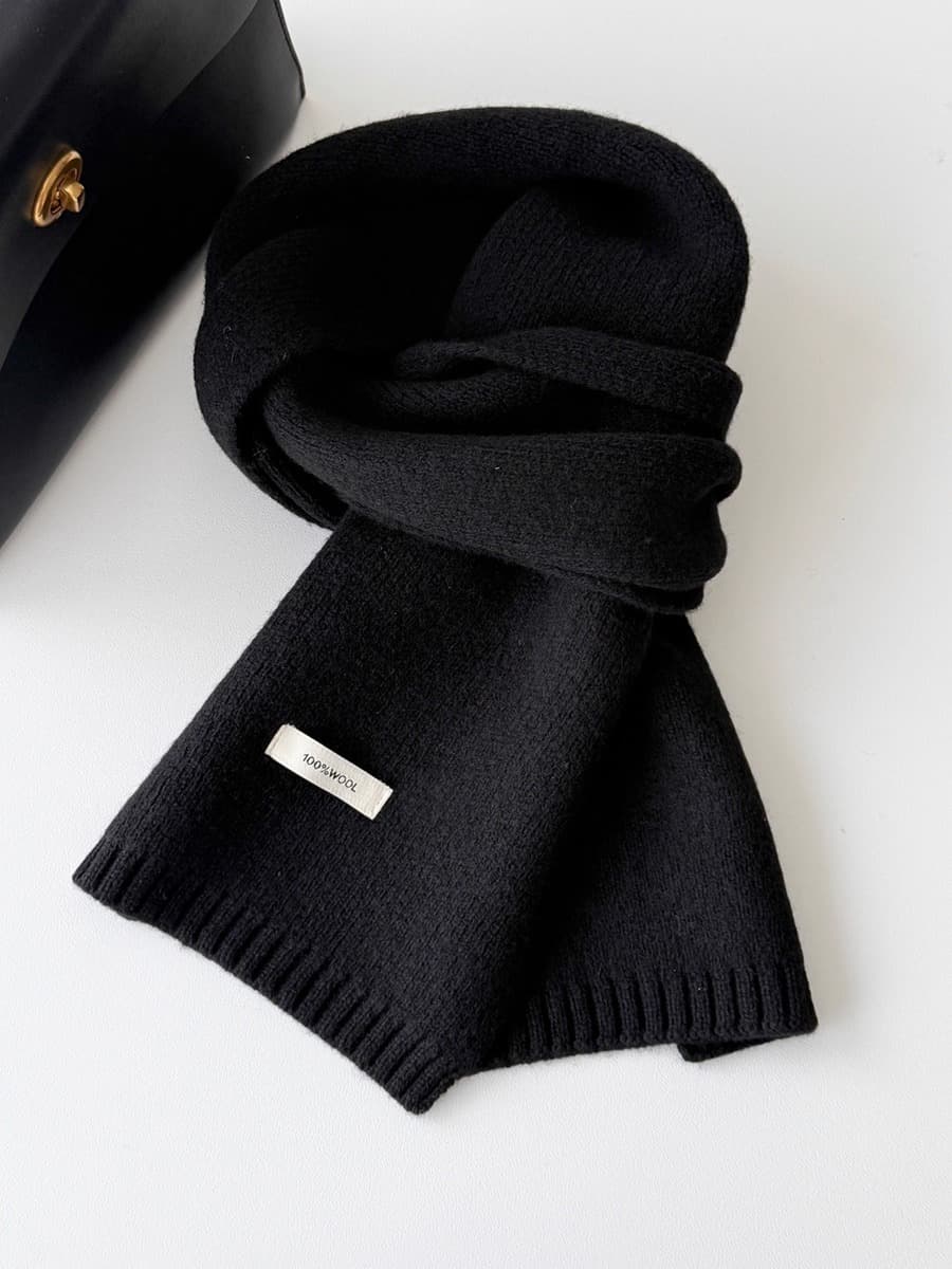 Корейский стиль, новый универсальный однотонный шарф из 100% чистой шерсти, женский осенне-зимний теплый вязаный шарф,...