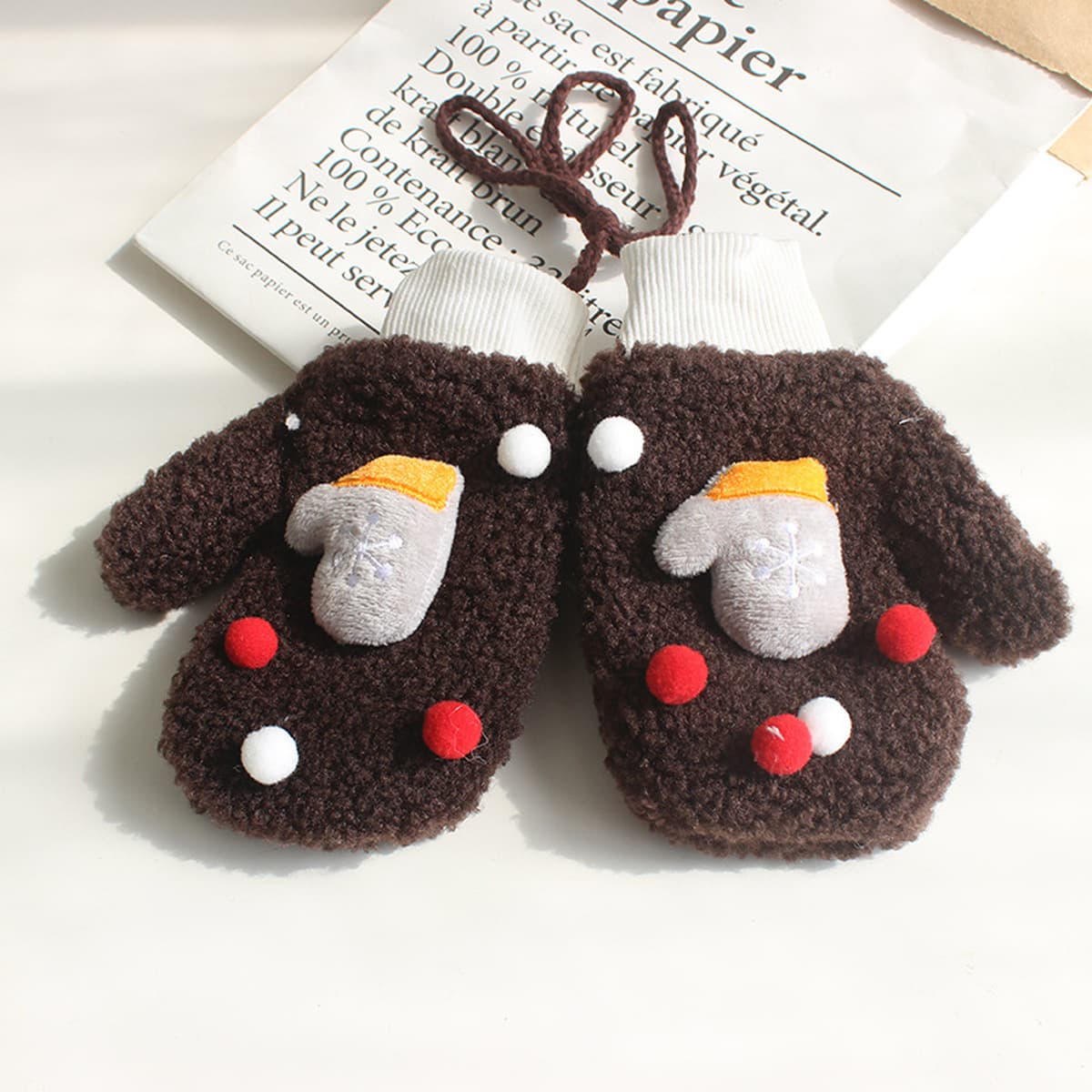 Осенние и зимние рождественские перчатки для женщин теплые перчатки для шеи