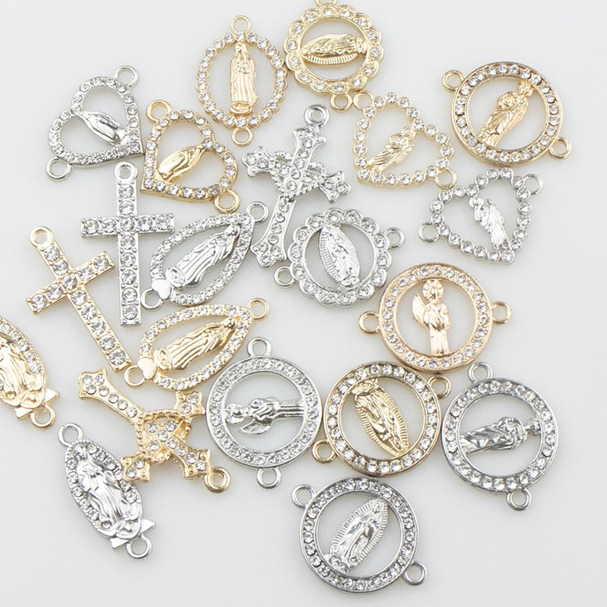 Ювелирные изделия DIY аксессуары европейский и американский стиль микро инкрустированный Циркон двойной висит Дева Иисус...