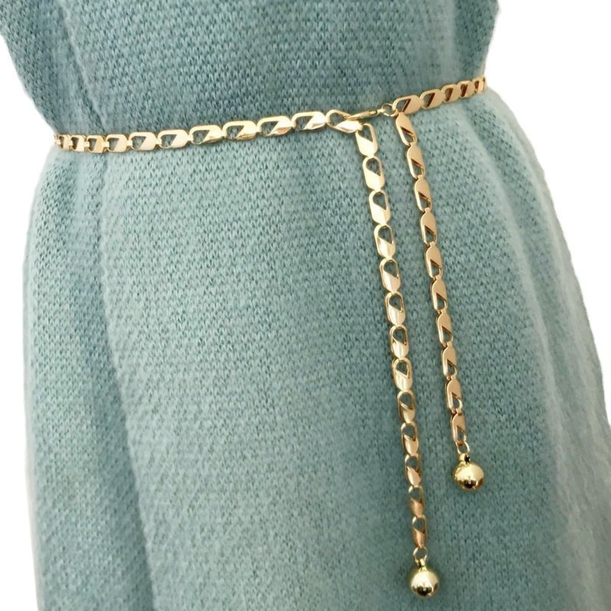 Европейский и американский трансграничный новый геометрический металлический поясная цепочка, женский тонкий ремень,...