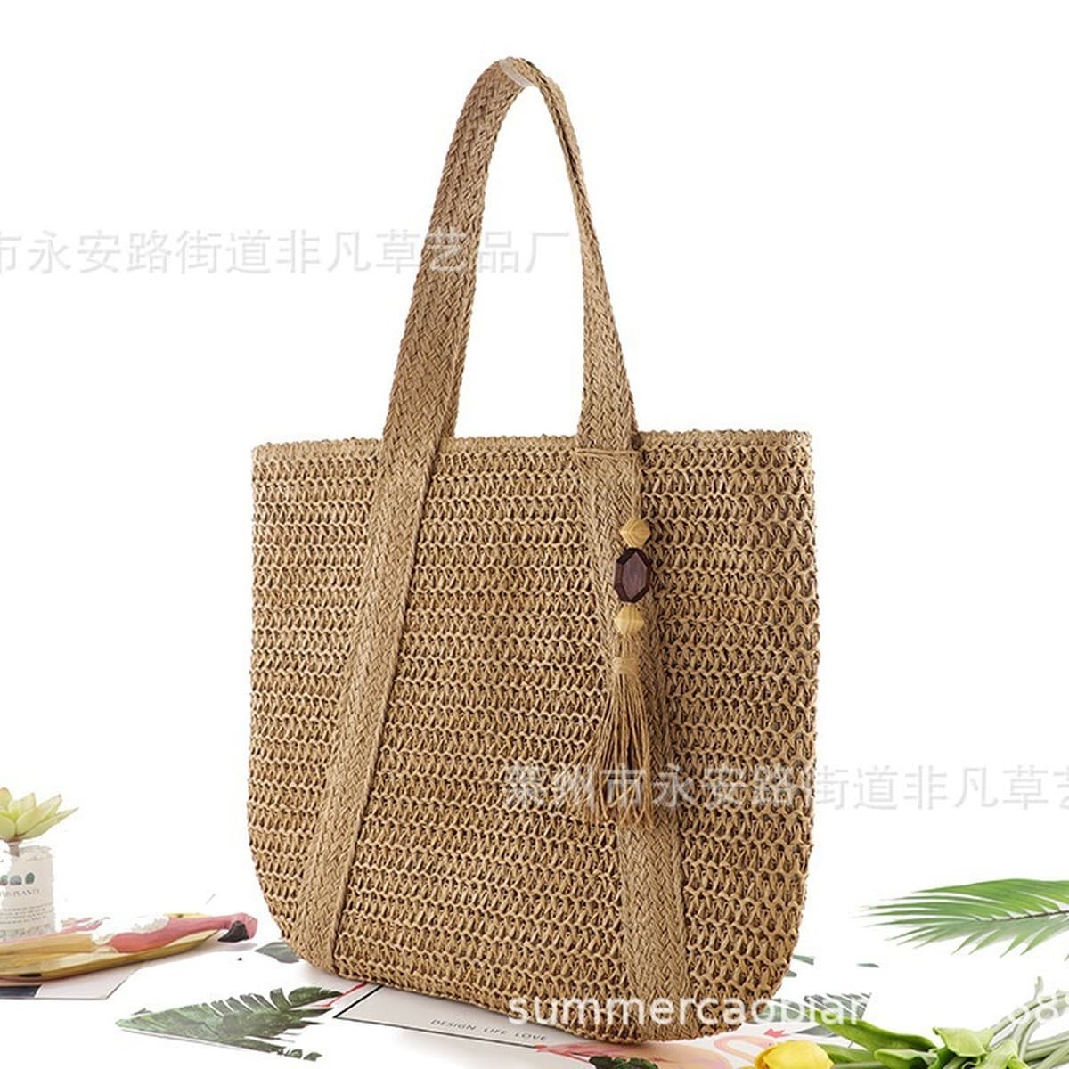 Ins Новое поступление тканая однотонная тканая сумка модная сумка через плечо из бумажной веревки из соломы тканая сумка с...