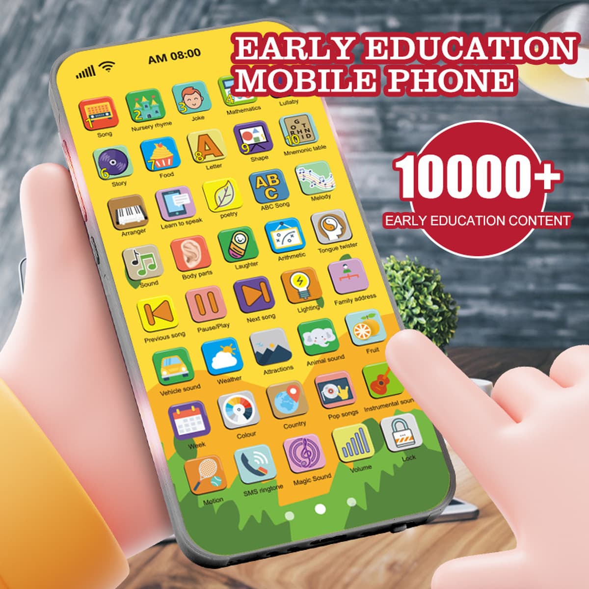 Детский мобильный телефон для раннего развития, многофункциональный обучающий прибор для малышей, умный музыкальный...