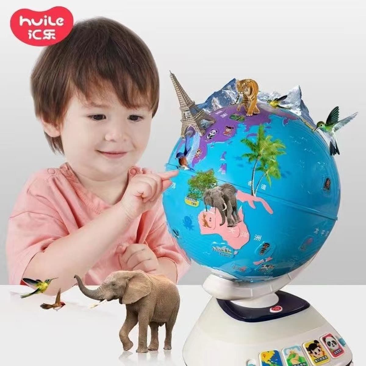 Интеллектуальный глобус Huile 3D с функцией AR, голосовым управлением и отображением плавающих точек для научных...