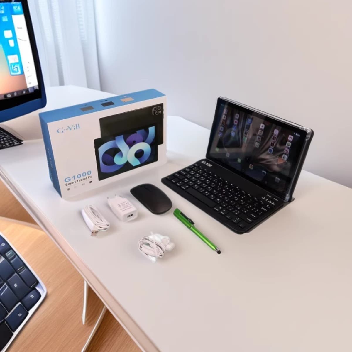 Популярный планшетный компьютер G1000 с диагональю экрана 10,1 дюйма, поддержкой 5G и Wi-Fi, для обучения и бизнес-аналитики.