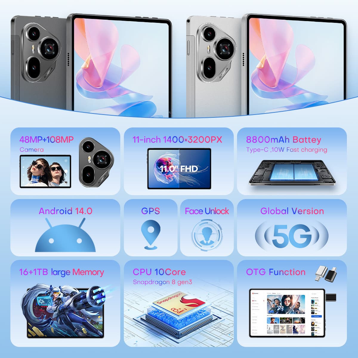 Планшет Pad7 Ultra, смарт-планшет на Android, с поддержкой 3G-звонков, 10 дюймов, независимое скачивание приложений + версия...