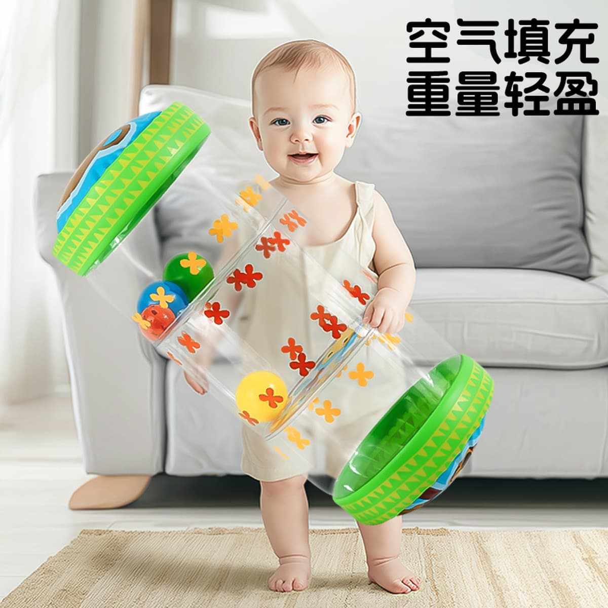 Детская надувная обучающая ролик колокольчик игрушка 0-1 год малышка ходьбе руководство 6-8 месяцев головоломка раннего...