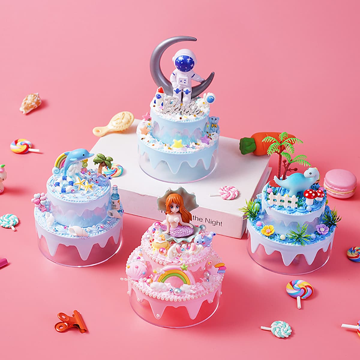 Детский diy крем-клей торт коробка для хранения креативные настольные украшения для детей родитель-ребенок ручной работы...