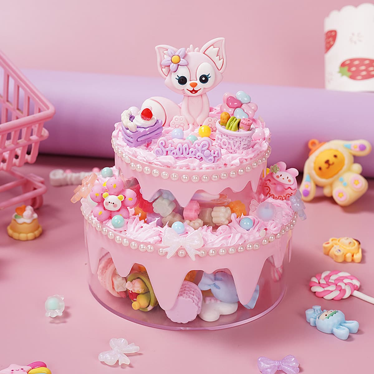 Детский diy крем-клей торт коробка для хранения креативные настольные украшения для детей родитель-ребенок ручной работы...