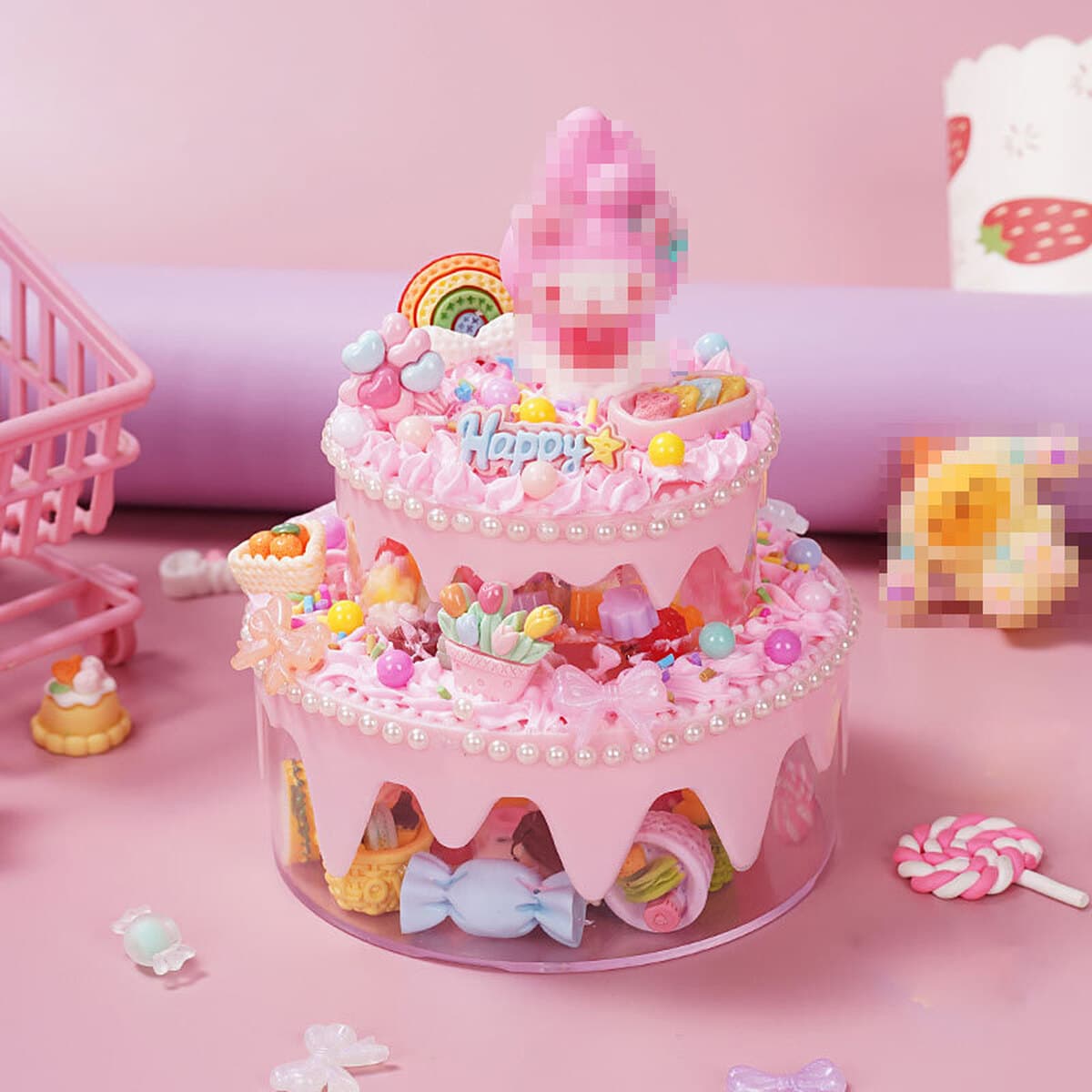 Детский diy крем-клей торт коробка для хранения креативные настольные украшения для детей родитель-ребенок ручной работы...