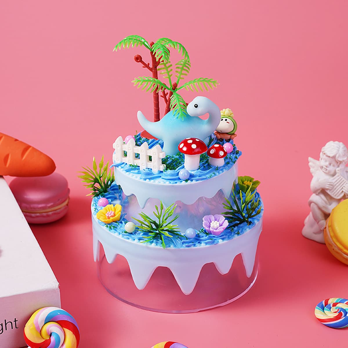 Детский diy крем-клей торт коробка для хранения креативные настольные украшения для детей родитель-ребенок ручной работы...