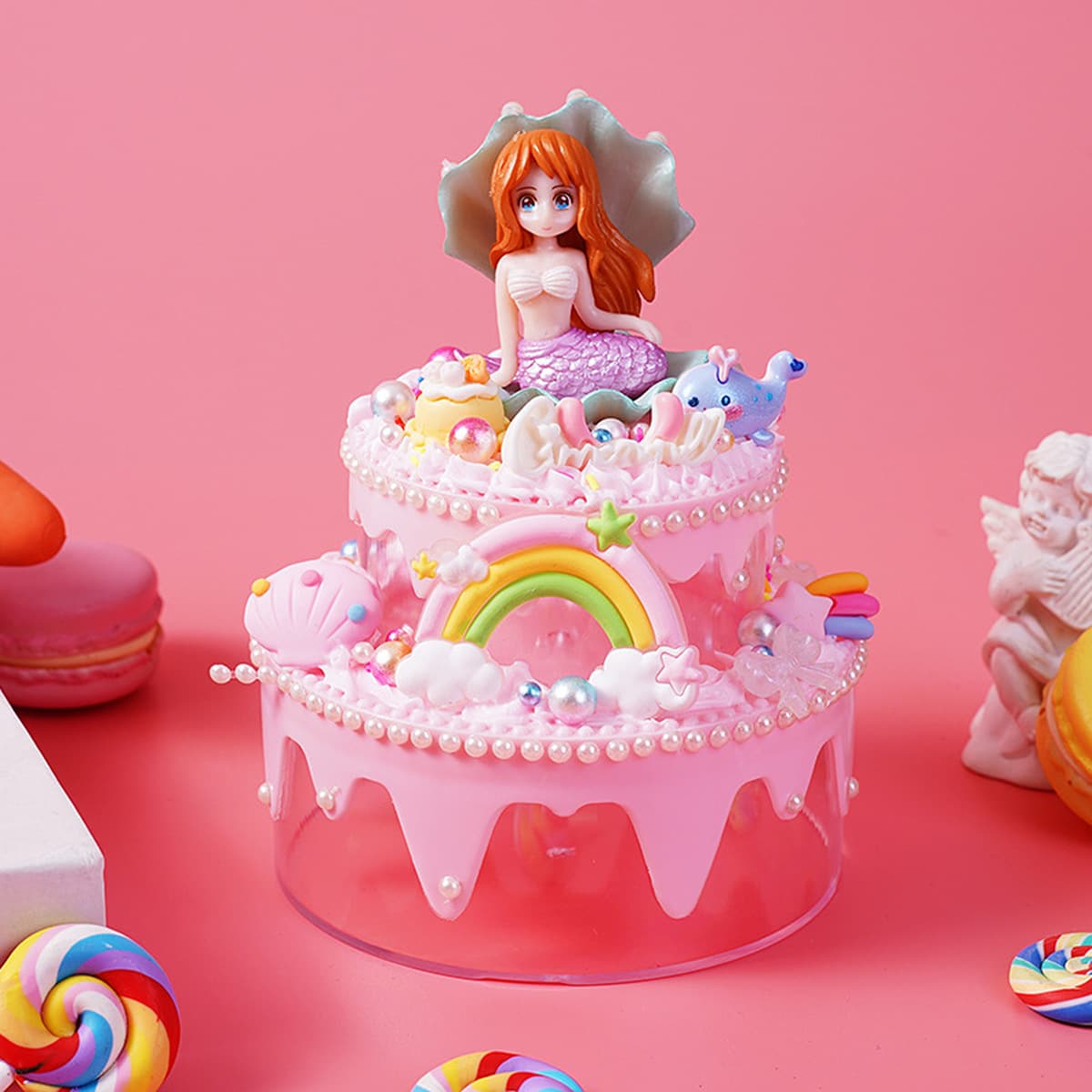 Детский diy крем-клей торт коробка для хранения креативные настольные украшения для детей родитель-ребенок ручной работы...