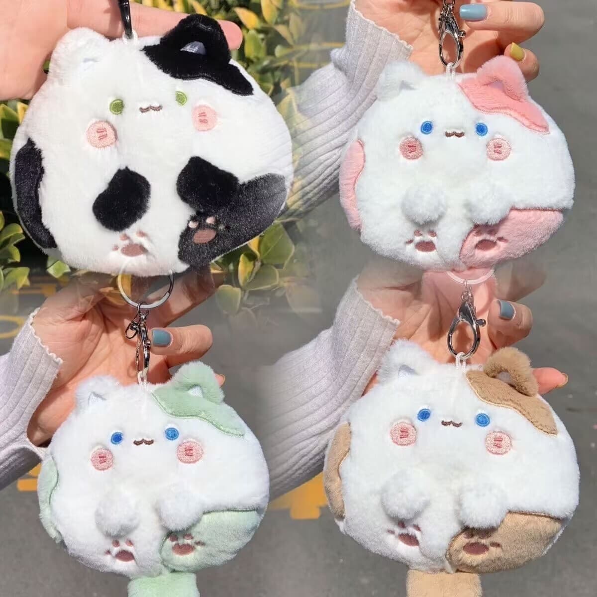 Симпатичная группа мяу вешалка хвост скрипит кошка плюшевые куклы s девушка сердце брелок подарок