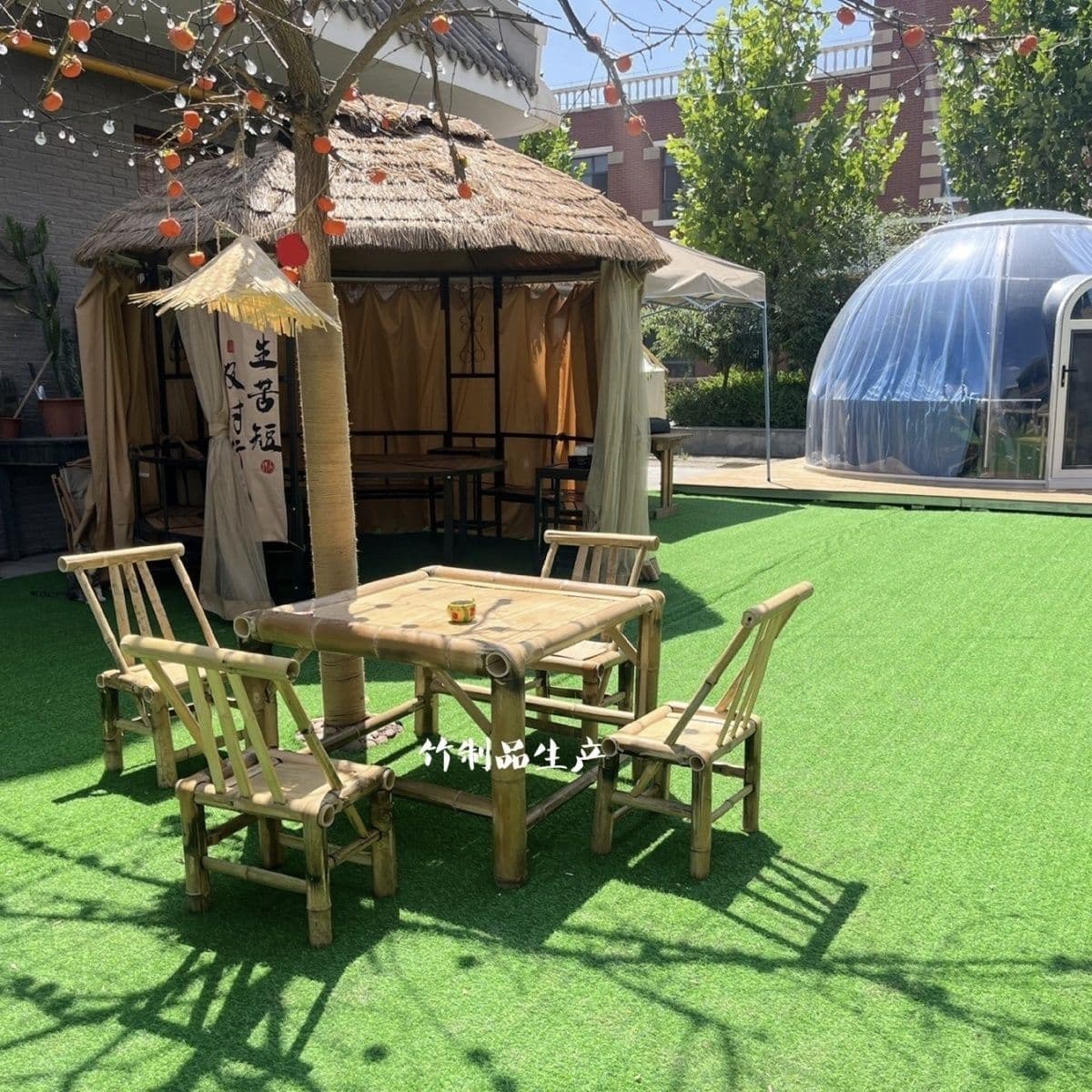 B&B дворовые уличные бамбуковые столы и стулья Китайские дворовые бамбуковые столы и стулья бамбуковые столы ручной работы...