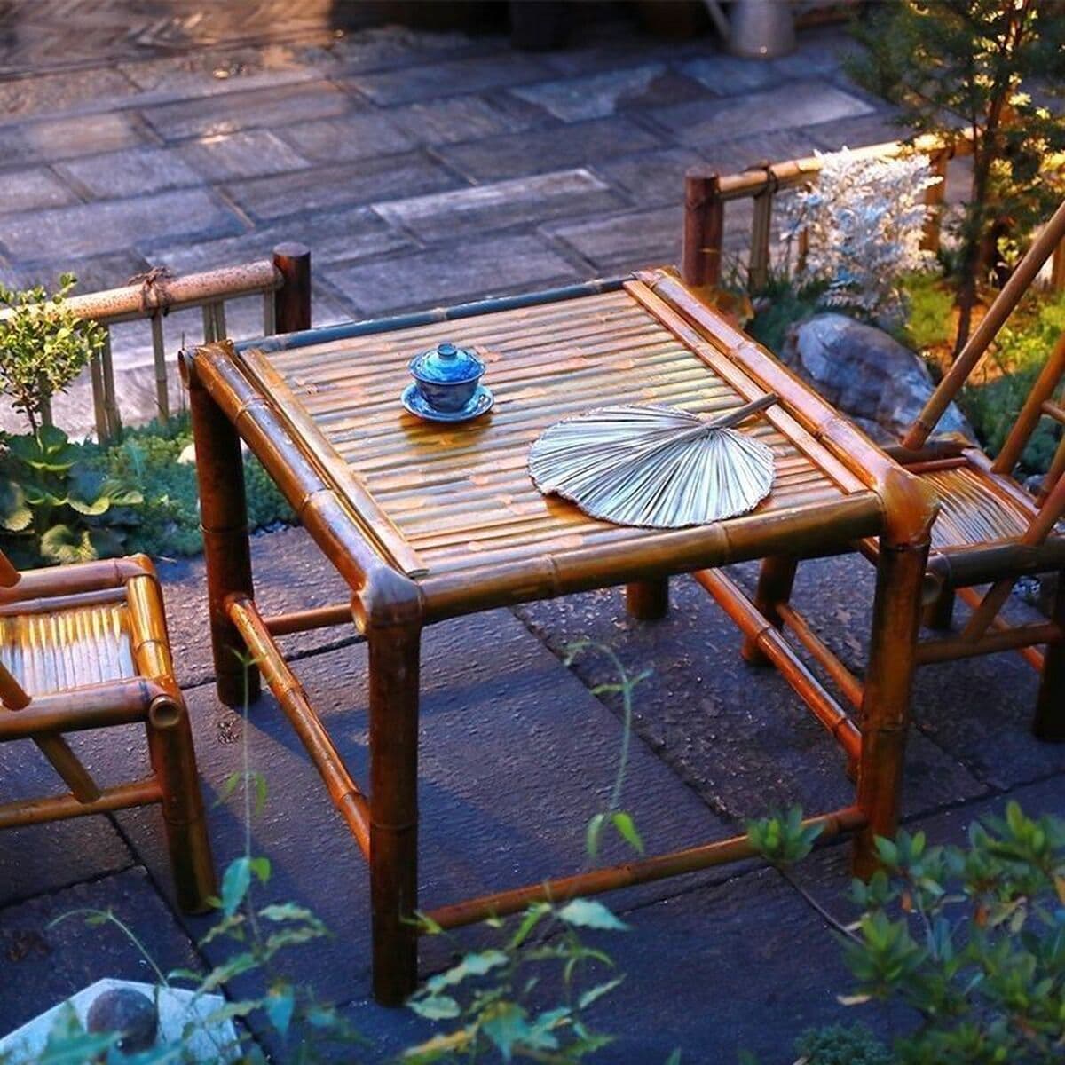B&B дворовые уличные бамбуковые столы и стулья Китайские дворовые бамбуковые столы и стулья бамбуковые столы ручной работы...