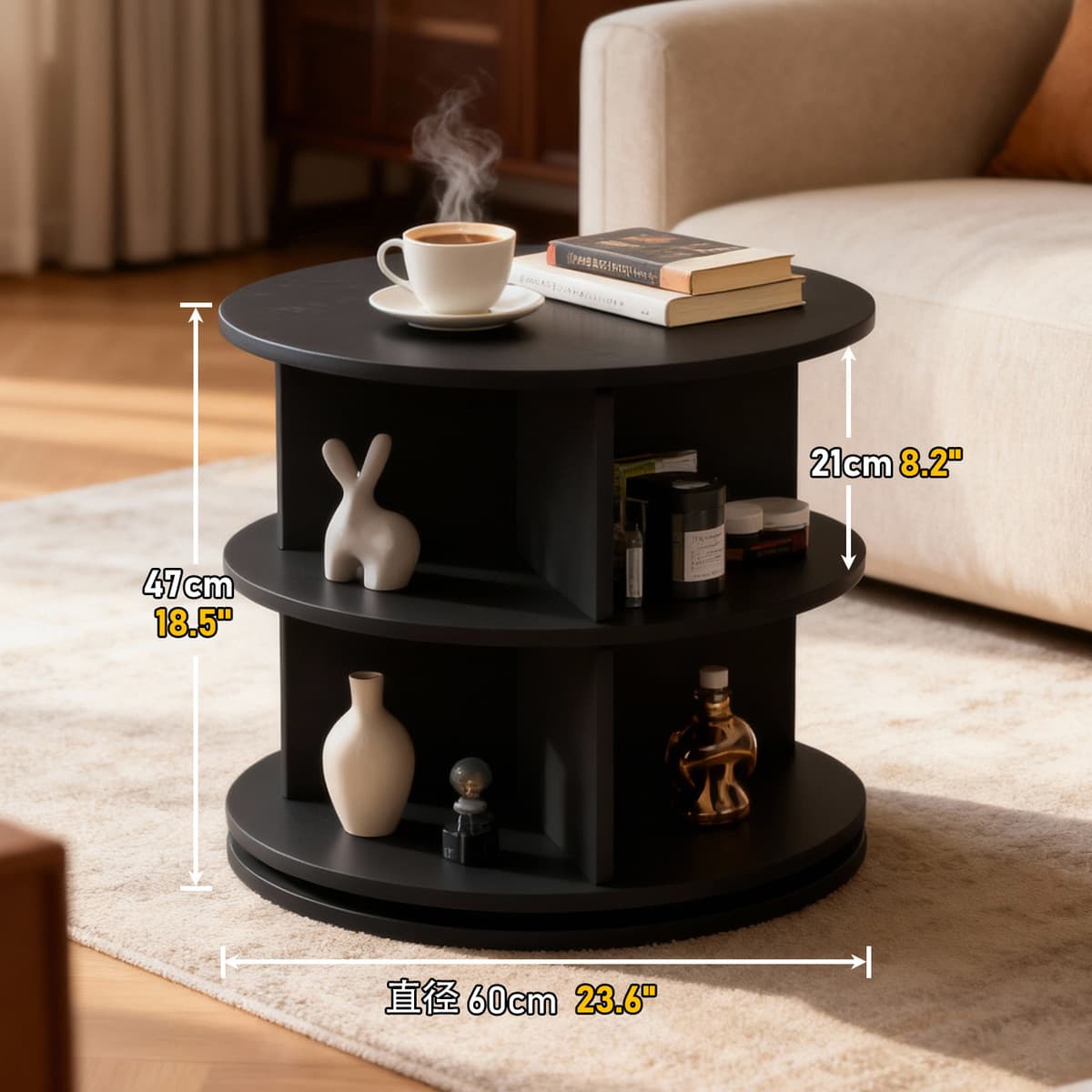 Вращающаяся полка для обуви от пола до потолка для торгового центра Многослойная простая сумка для показа сумки 360 градусов...