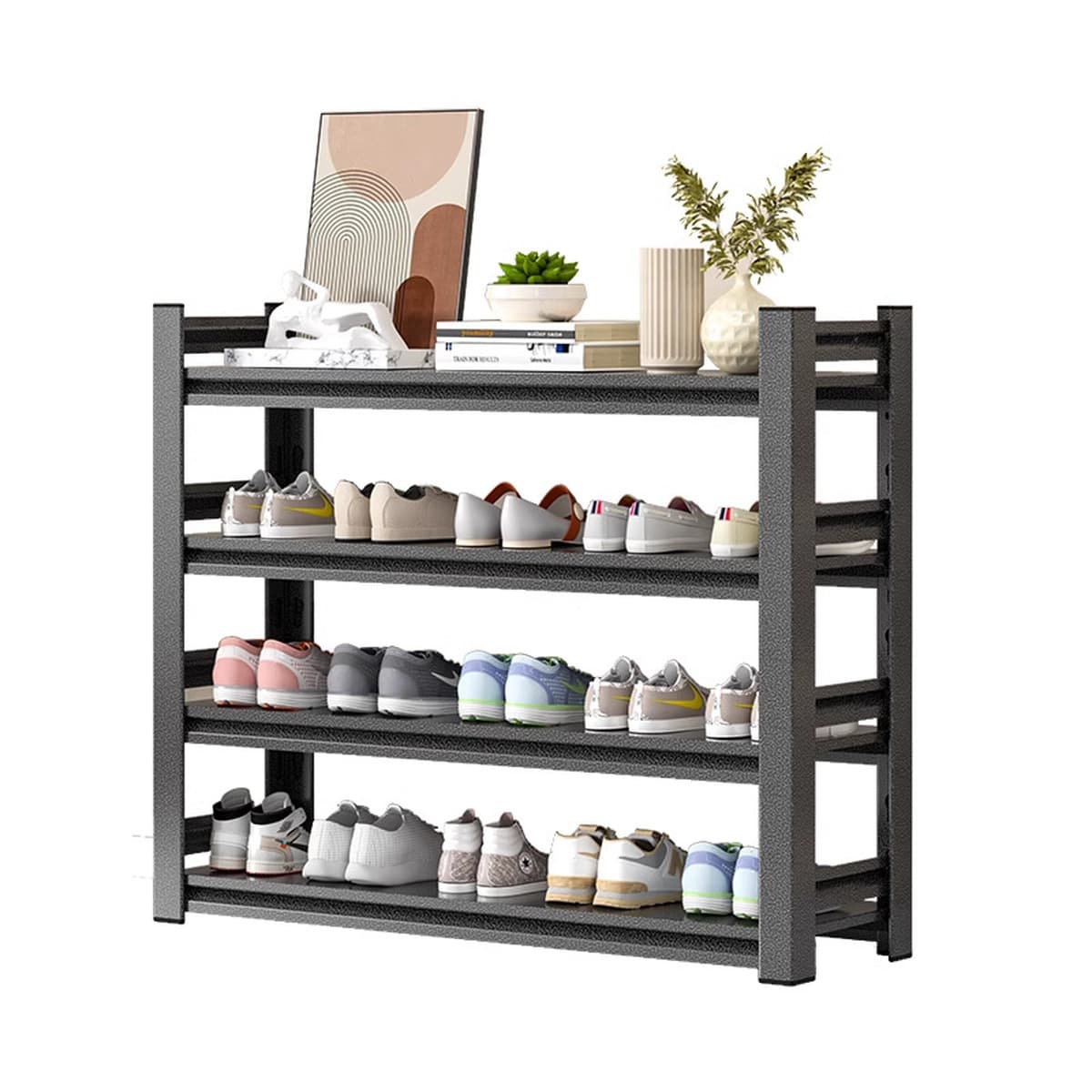 Напольная многоярусная обувница из стали для прихожей, простая металлическая подставка для обуви, шкаф для обуви у входной...