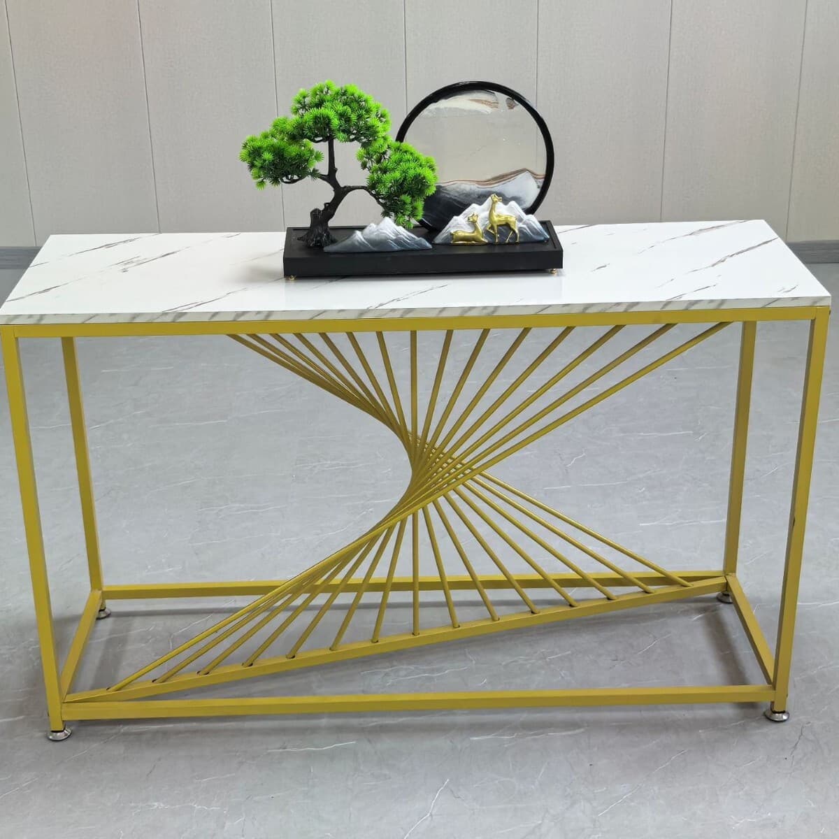 Консольный столик из скандинавского золотого мрамора у стены, легкий роскошный минималистичный столик для прихожей, железное...