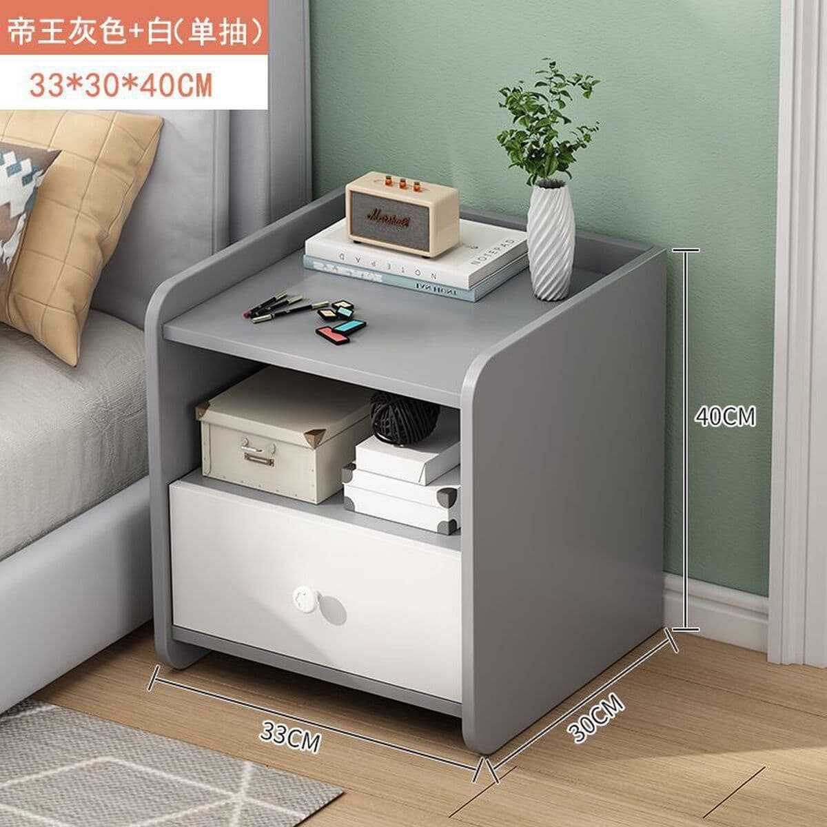 Прикроватная тумбочка, простой современный шкаф для хранения на ножках из цельного дерева, маленькая простая спальня,...