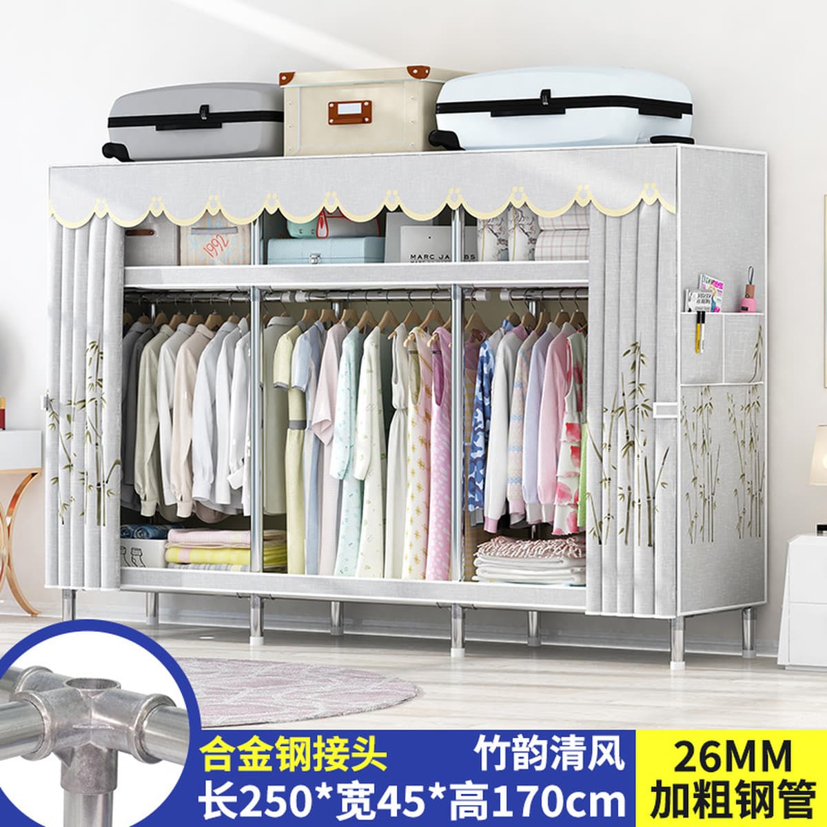 Современный простой толстый и усиленный гардероб Домашняя спальня простой тканый гардероб