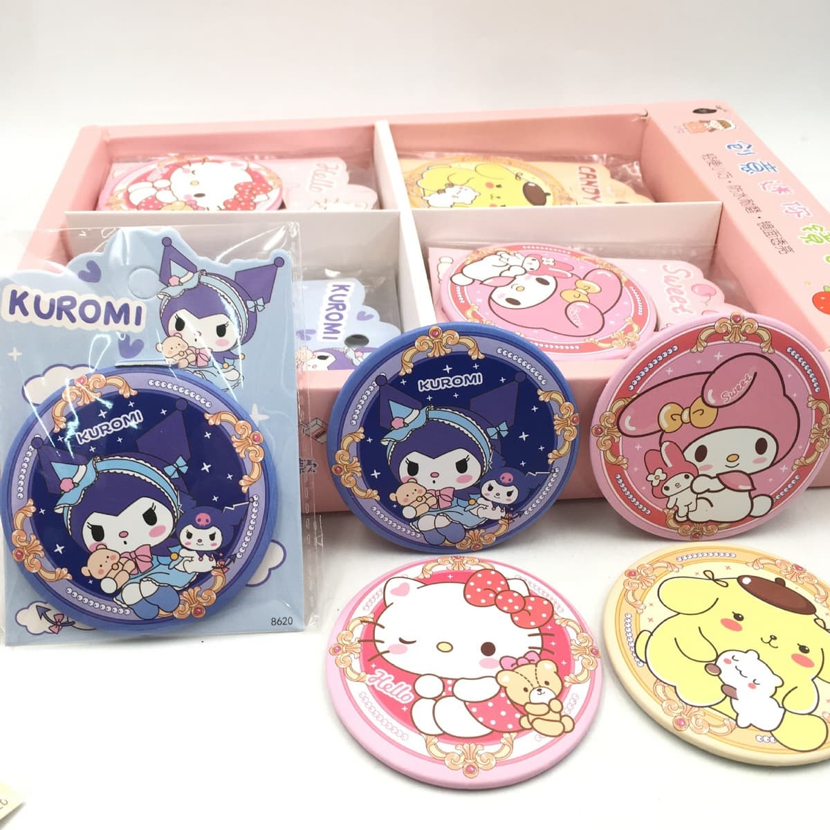 Аниме Sanrio Зеркало мило односторонний мини с высоким содержанием Куломи Мелетти Бутин собака портативный с зеркалом