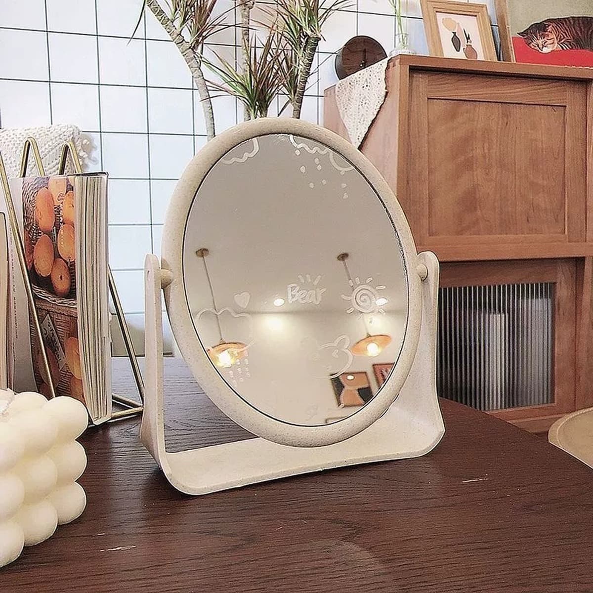 Зеркало в Интернете Популярное зеркало Настольное зеркало для макияжа Вращающееся настольное домашнее общежитие Большое...
