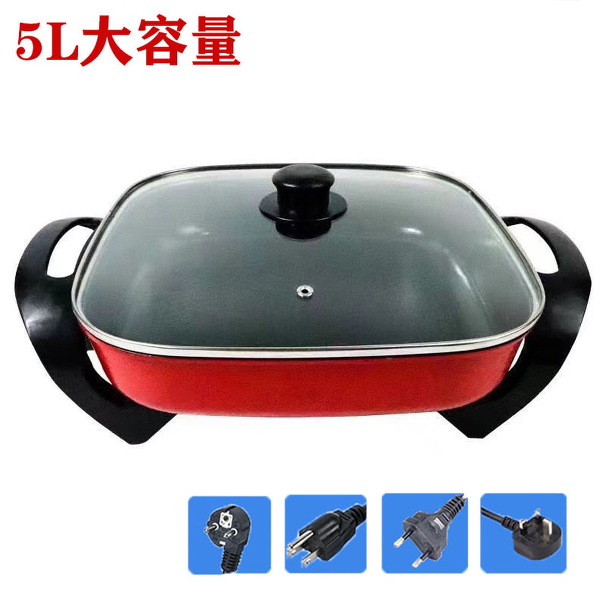 Корейская электрическая кастрюля, бытовая электрическая кастрюля с антипригарным покрытием, квадратная кастрюля, бездымная...