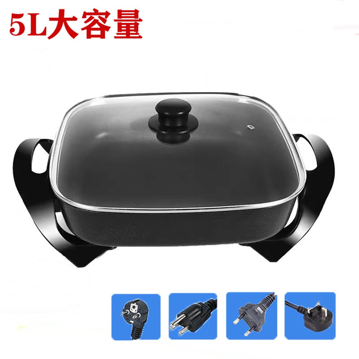 Корейская электрическая кастрюля, бытовая электрическая кастрюля с антипригарным покрытием, квадратная кастрюля, бездымная...