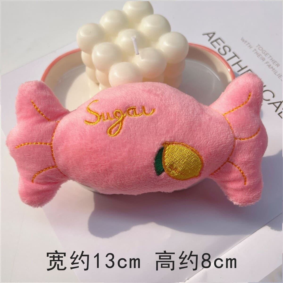 Плюшевая собака Французский бульдог устойчив к укусу шарик шнур вокал игрушка фрукты мультфильм животное кошка кот домашние...