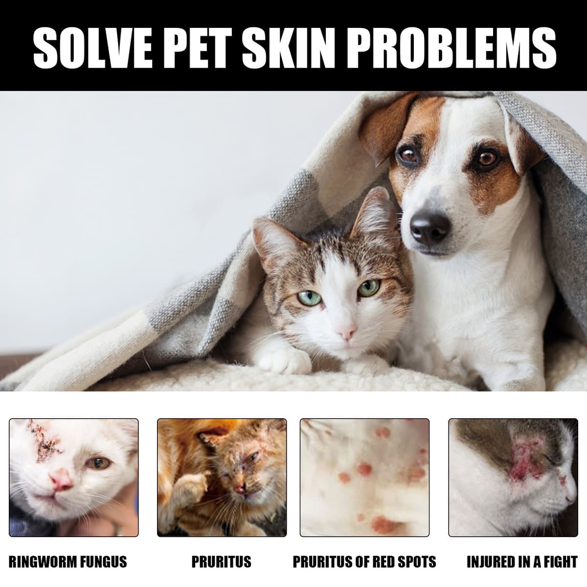 YEGEBONG кошачий стригущий лишай спрей кошачий мох Уход за кожей Домашние животные Кошки удалили клещей Внешний...