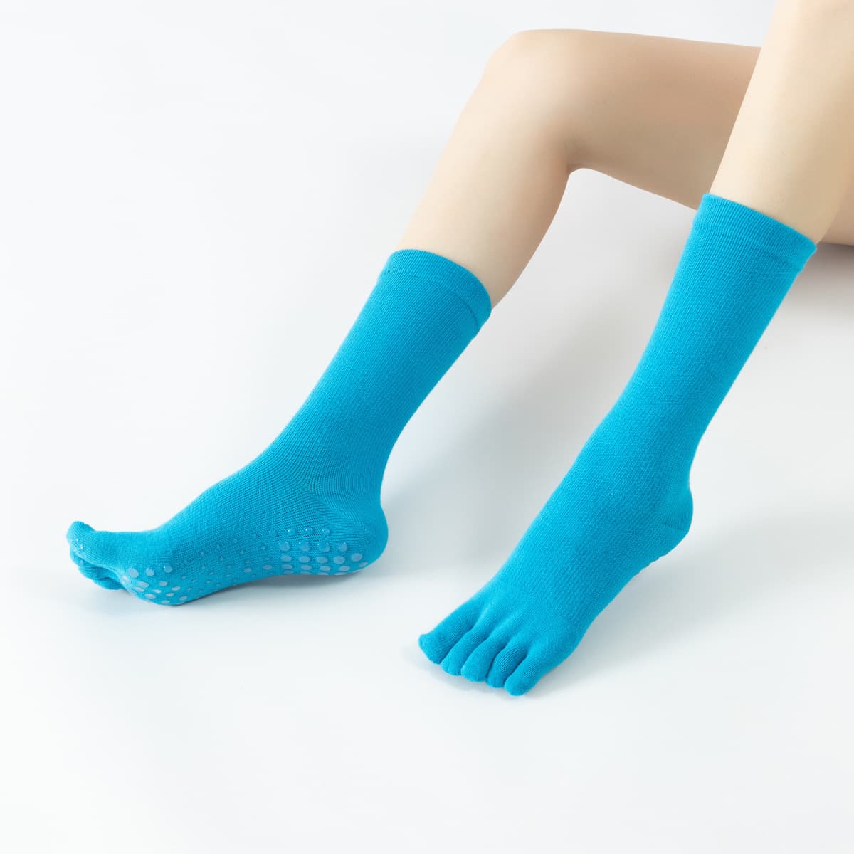 Новые осенне-зимние носки для йоги средней длины с разделением пальцев, профессиональные нескользящие носки для икр,...