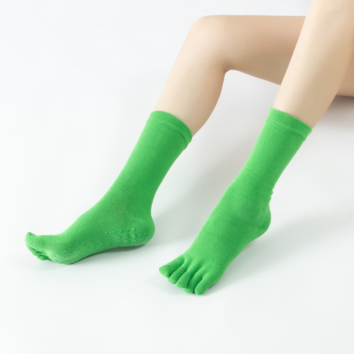 Новые осенне-зимние носки для йоги средней длины с разделением пальцев, профессиональные нескользящие носки для икр,...