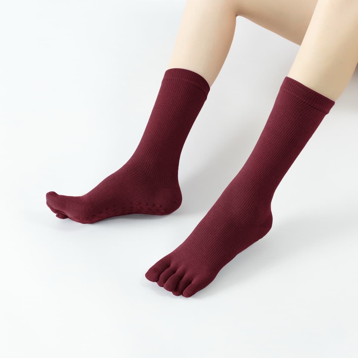 Новые осенне-зимние носки для йоги средней длины с разделением пальцев, профессиональные нескользящие носки для икр,...