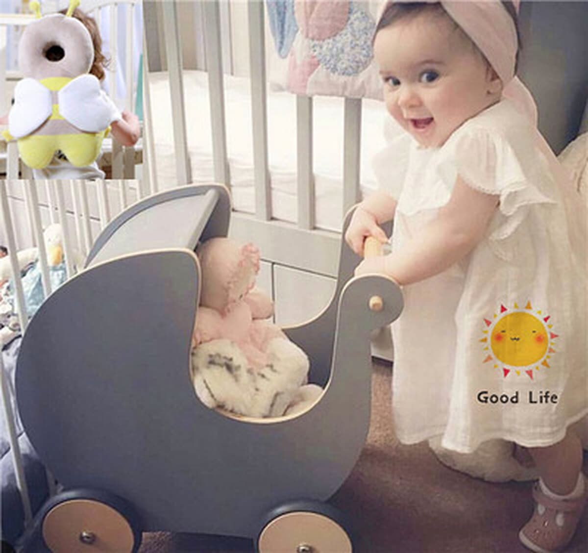 Датская детская коляска-ходунки от 6 до 18 месяцев, обучающая ходьба, 0-образная деревянная игрушка для ног