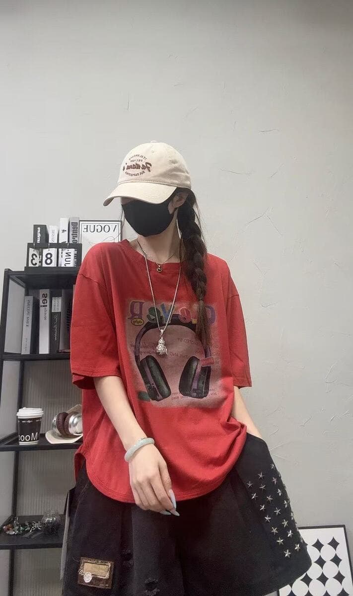 Футболка 2025 летняя новая с круглым вырезом повседневная литературная красочная универсальная рубашка с короткими рукавами