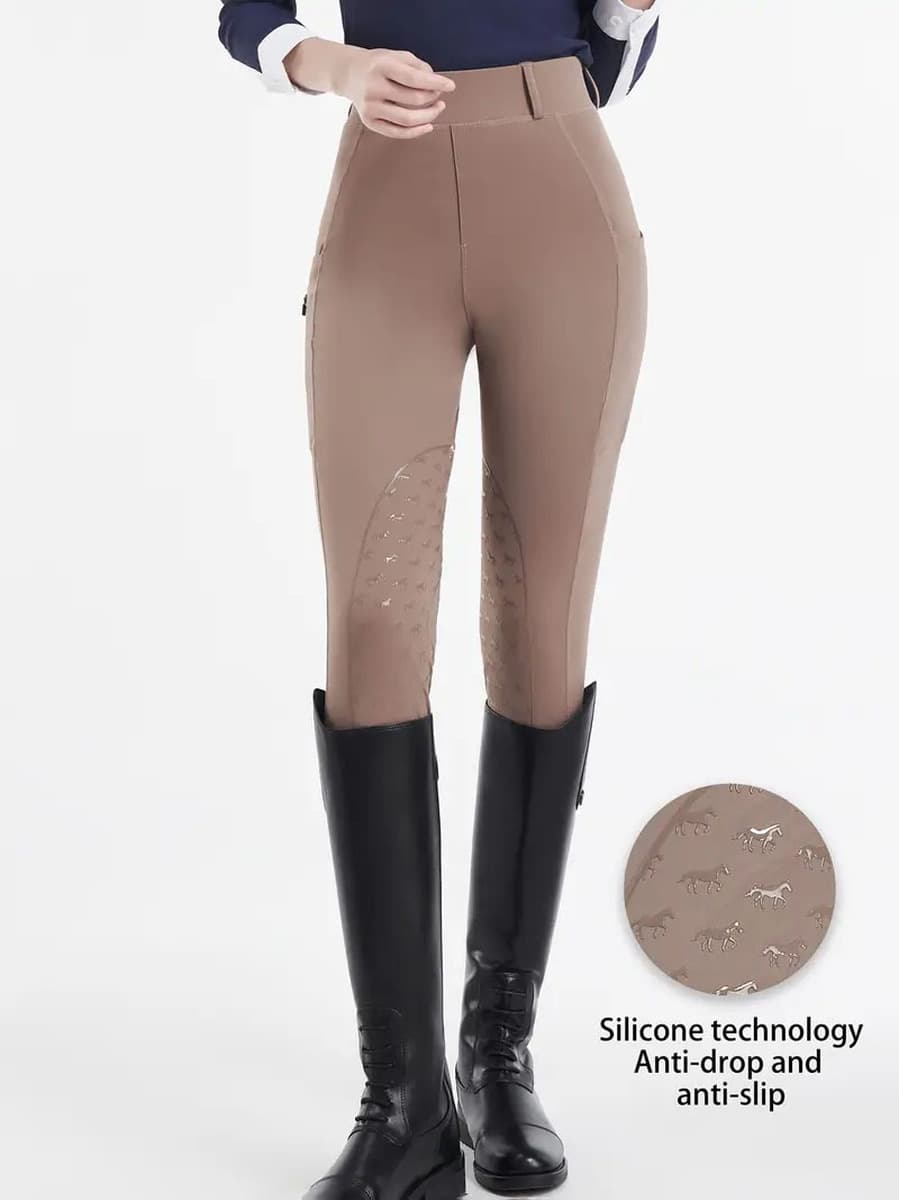 Amazon европейские и американские модные брюки для верховой езды, облегающие эластичные нескользящие полностью силиконовые...