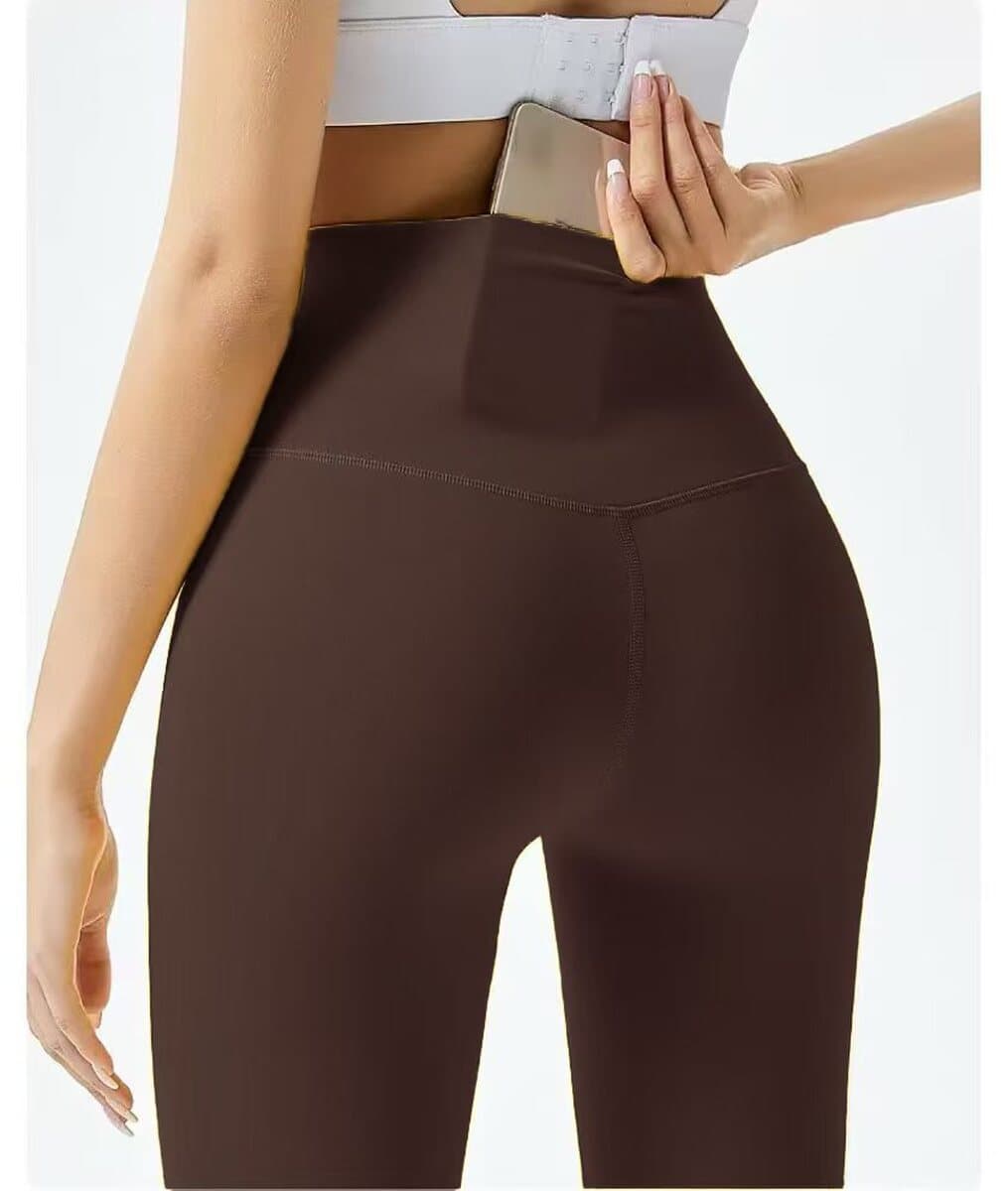 Облачная ткань карманные штаны для йоги с высокой талией носят снаружи