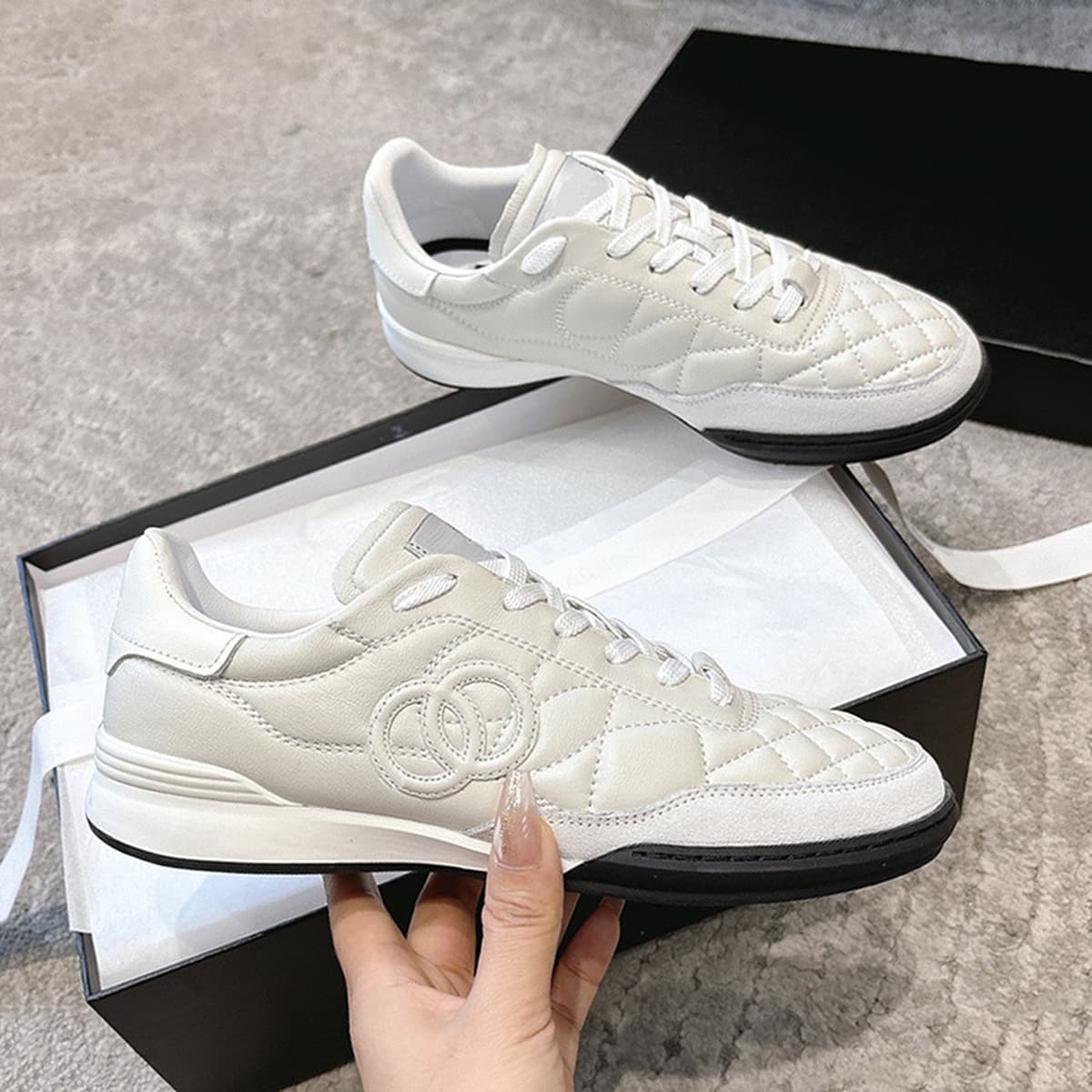 Верхняя версия Little Xiangfeng кожаные ромбовидные бейсбольные кроссовки с дикой пандой туфли маленькие белые туфли с...