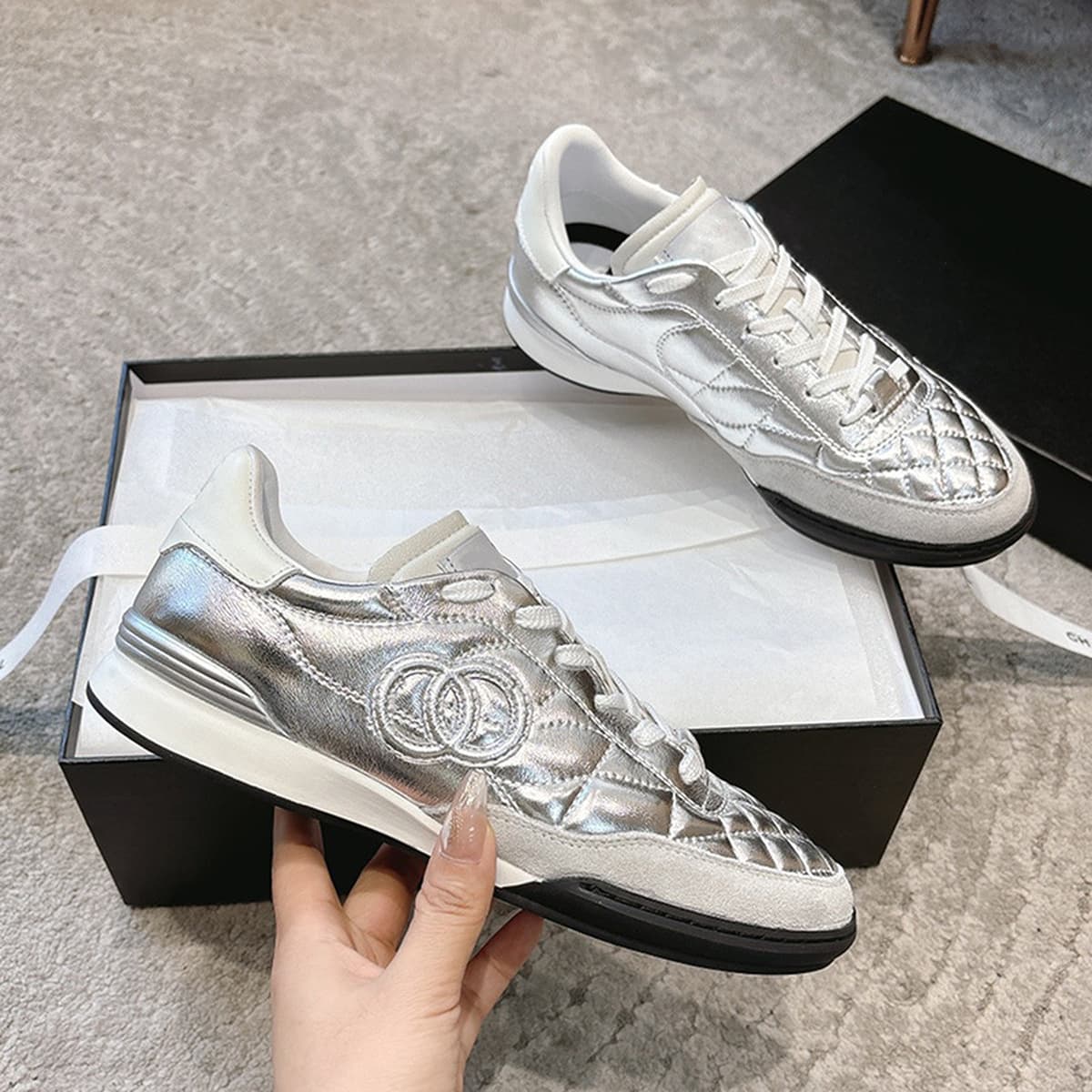 Верхняя версия Little Xiangfeng кожаные ромбовидные бейсбольные кроссовки с дикой пандой туфли маленькие белые туфли с...