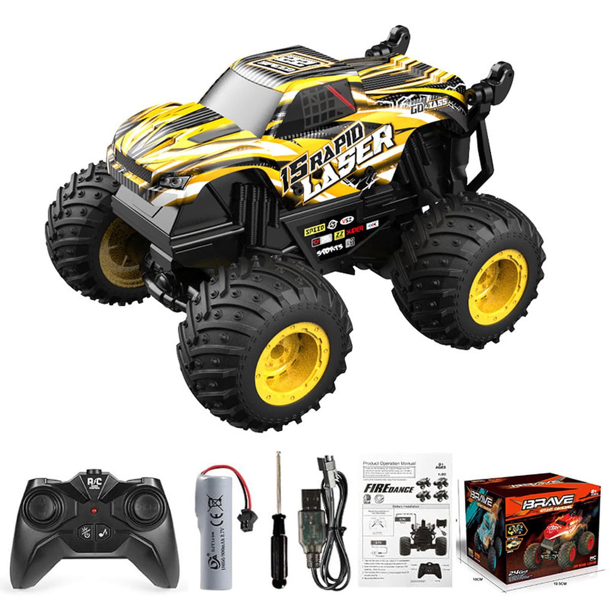 Детский световой музыкальный радиоуправляемый автомобиль-динозавр-акула с вращением на 360 градусов, большой, для подъема по...