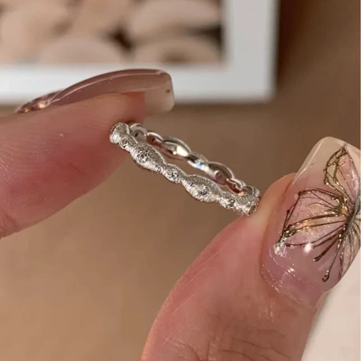 Срединный стиль s925 стерлингового серебра циркона вытянуто кольцо для женщин ретро-ниши