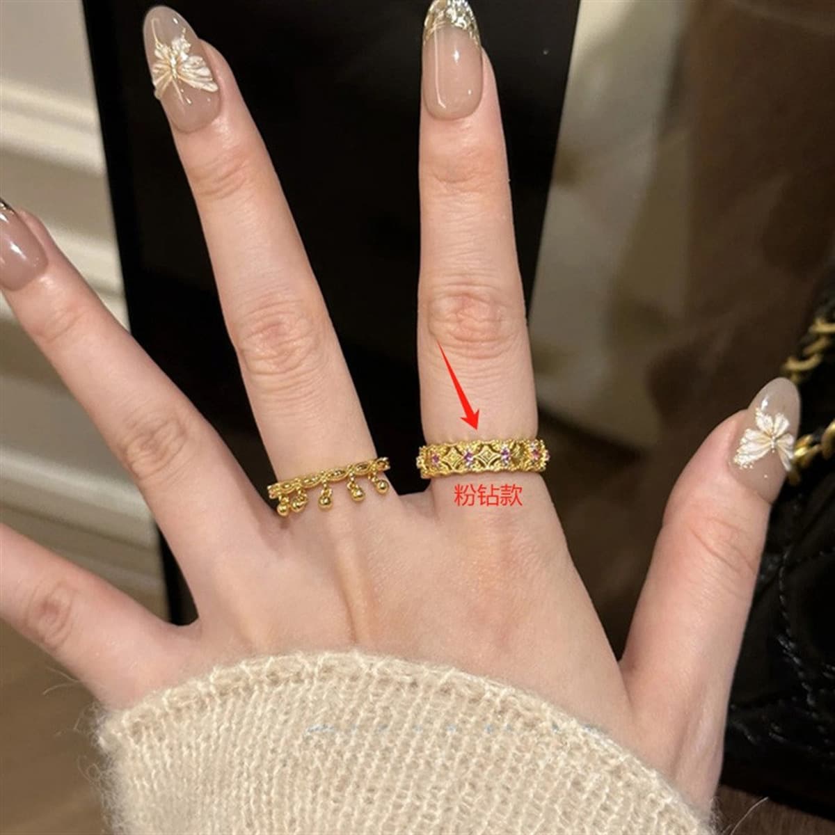 Срединный стиль s925 стерлингового серебра циркона вытянуто кольцо для женщин ретро-ниши