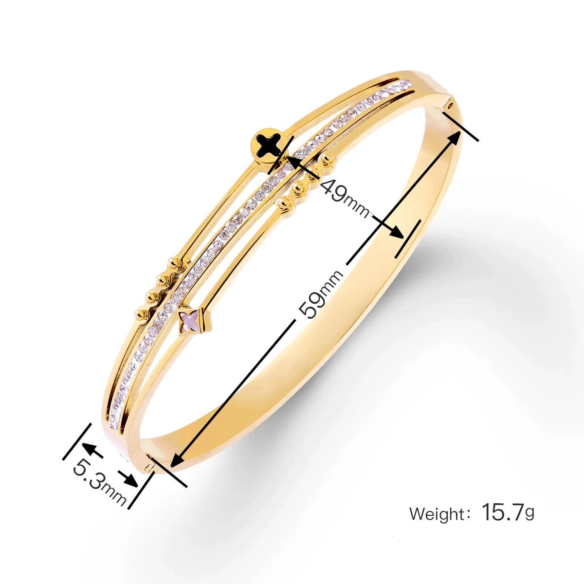 Женский браслет с четырехлистным клевером, покрытый гальваническим покрытием, не выцветает, экологичный, европейский и...