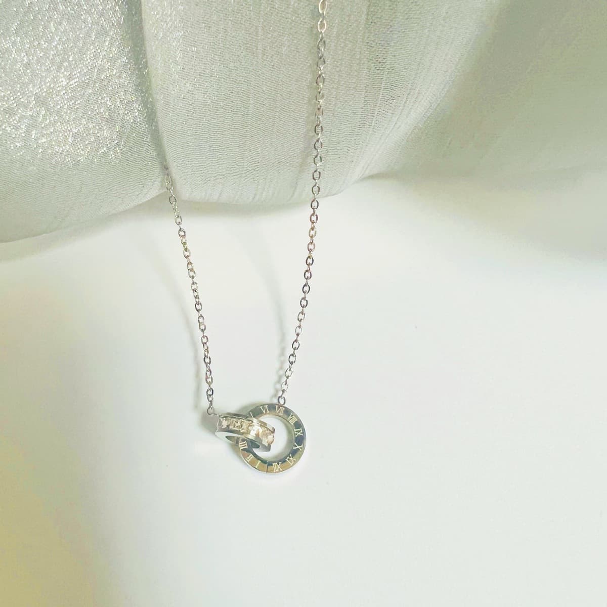 Полностью титановое стальное ожерелье с двойным кольцом в римском стиле, покрытое 18-каратным золотом, легкий роскошный...