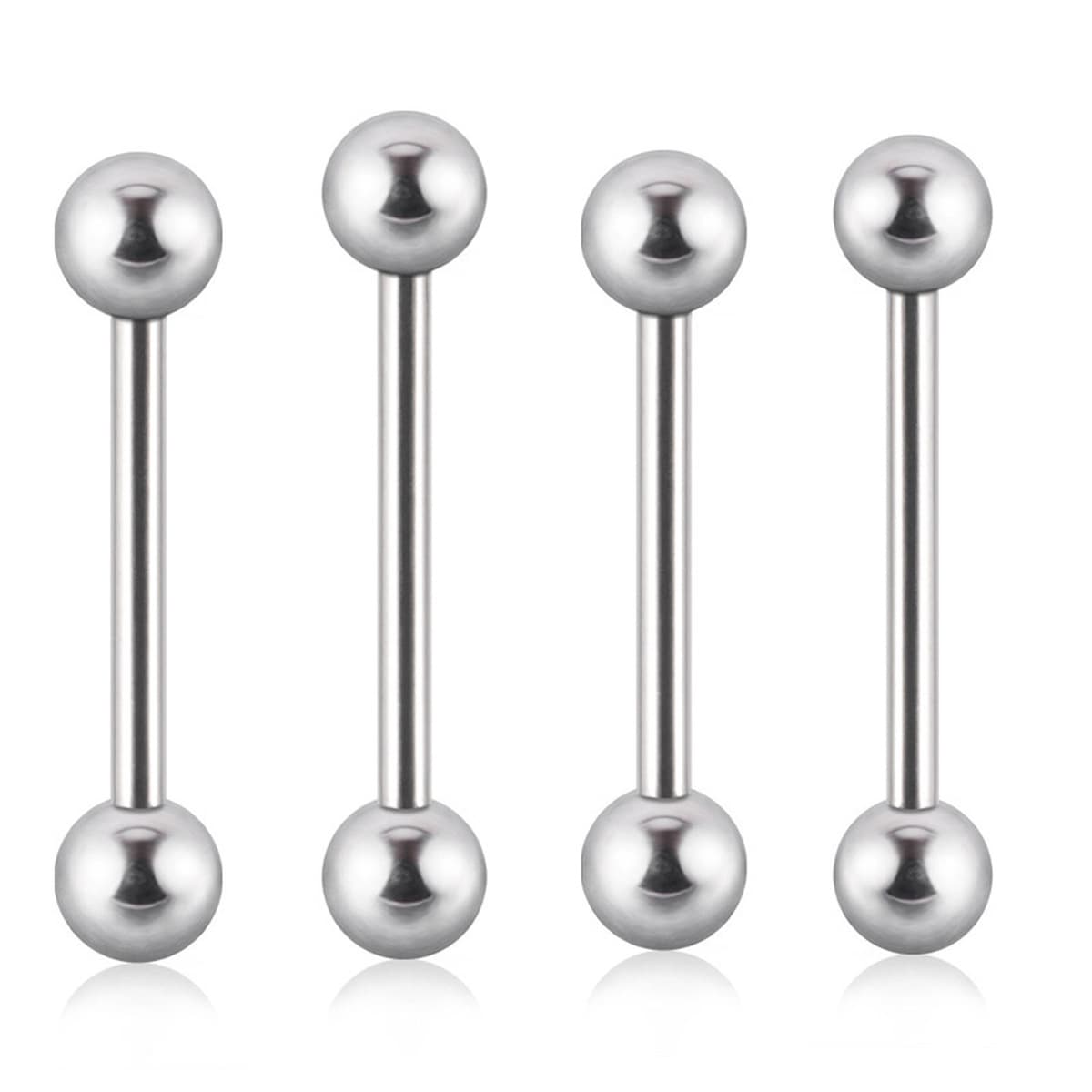 Многофункциональный длинный штифт из нержавеющей стали 14G/16G для пирсинга: для языка, сосков, ушей (PA-кольцо, стимулятор...