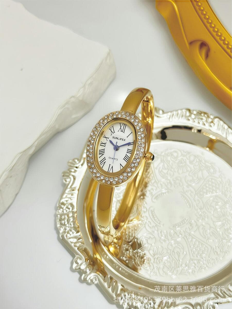 Sunlifex браслет ванны часы маленький циферблат нишевая легкая роскоши высокого уровня римская шкала овальные часы