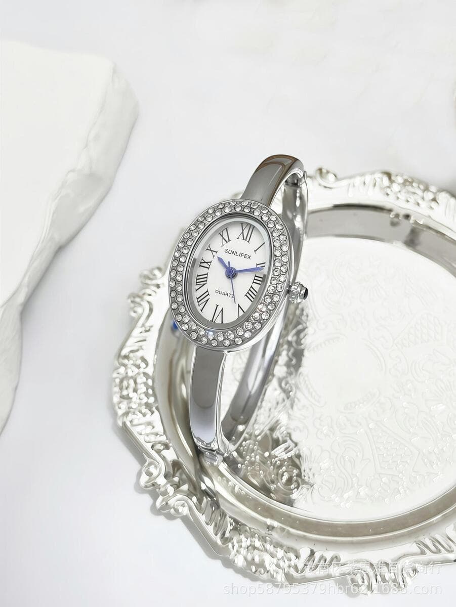 Sunlifex браслет ванны часы маленький циферблат нишевая легкая роскоши высокого уровня римская шкала овальные часы