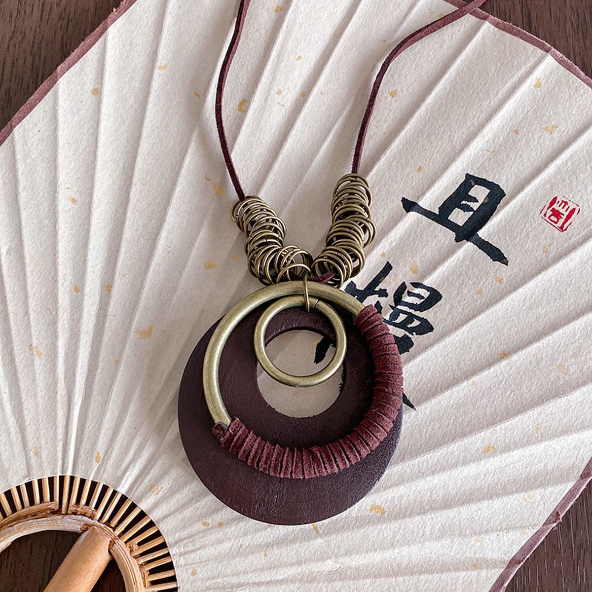 Ретро богемное керамическое ожерелье, длинная цепочка для свитера в средневековом экзотическом этническом стиле,...