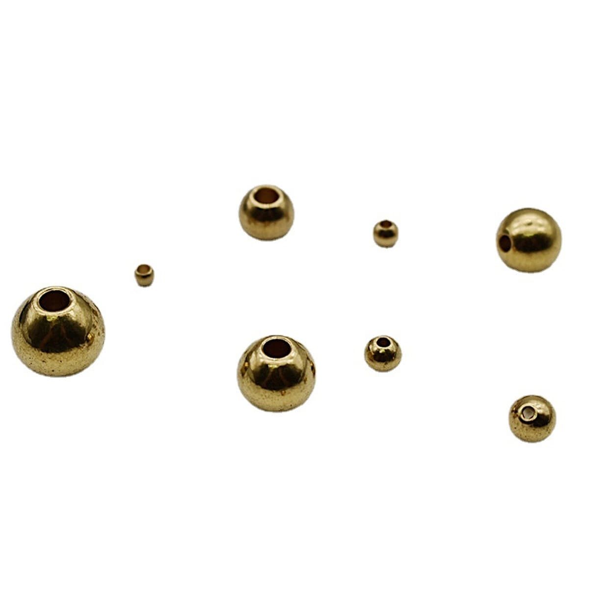 Медные круглые бусины, легкие бусины, разделительные бусины, цепочка, ожерелье, ручная нить, кулон из бисера, сделай сам,...