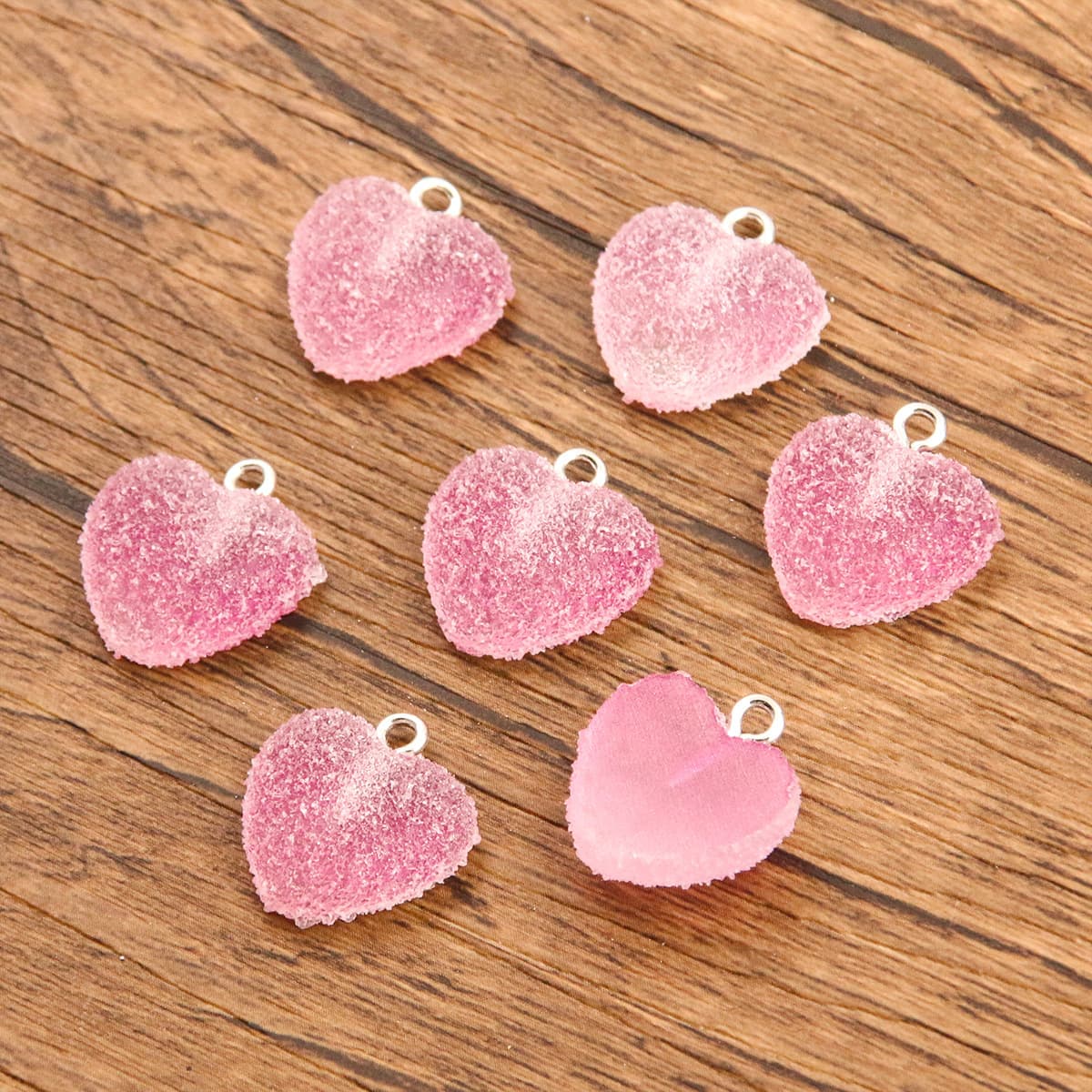 3 DIY аксессуары из смолы градиент медведь персик сердце кулон Смола Шарм Кулон багажное ожерелье аксессуары